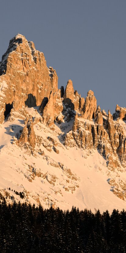 Eggentaler Horn Winter | © Valentin Pardeller Eggentaler Horm im Abendrot | © Valentin Pardeller