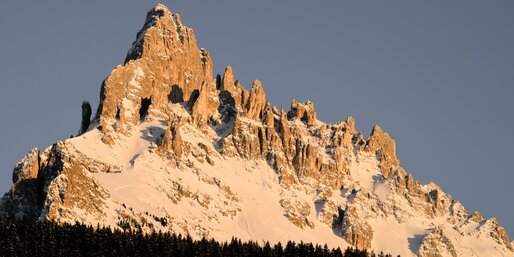 Eggentaler Horn Winter | © Valentin Pardeller Eggentaler Horm im Abendrot | © Valentin Pardeller
