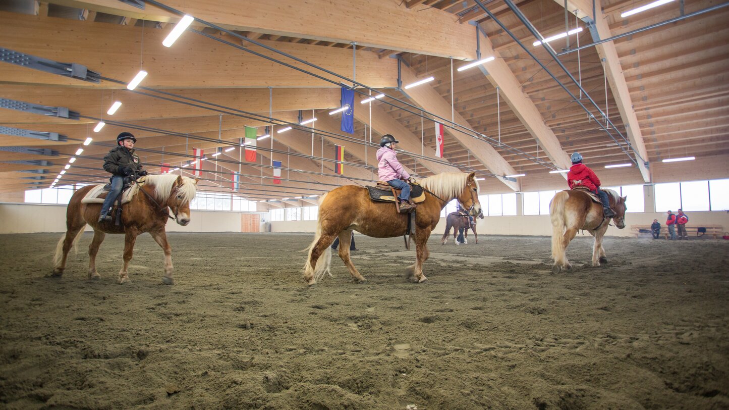 Children's riding course in the riding hall | © Angerle Alm