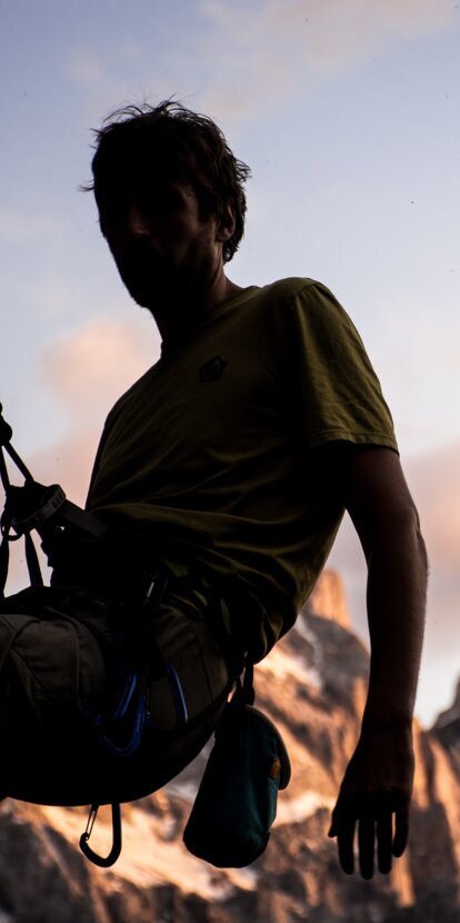 Sportklettern Klettergärten Eggental | © Alexandra Näckler Sportklettern, Abendrot, Latemar | © Alexandra Näckler